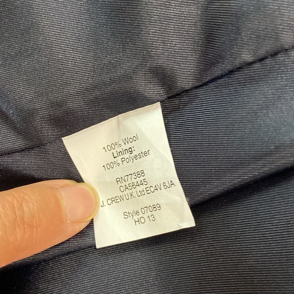 J. Crew 100% Wool Red & Navy Buffalo Check Plaid Pea Coat  Double Buttons Size 2 - Picture 12 of 14